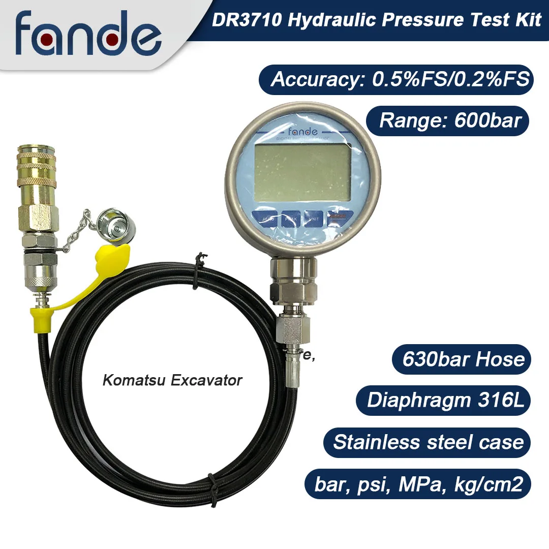 Kit de Medidor Hidráulico para Escavadeira Komatsu Pc200 Conector de Pressão da Bomba Principal Alemanha Mangueira Precisão 05 fs Acoplamento Rápido 600bar