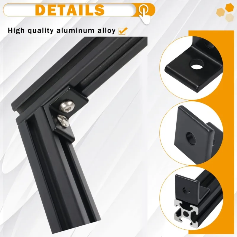 4pcs 1515 Aluminium Profile L Shape Inside Corner Brackets 90 Degree 2 Hole Fitting Angle Connector for 3D CNC 3