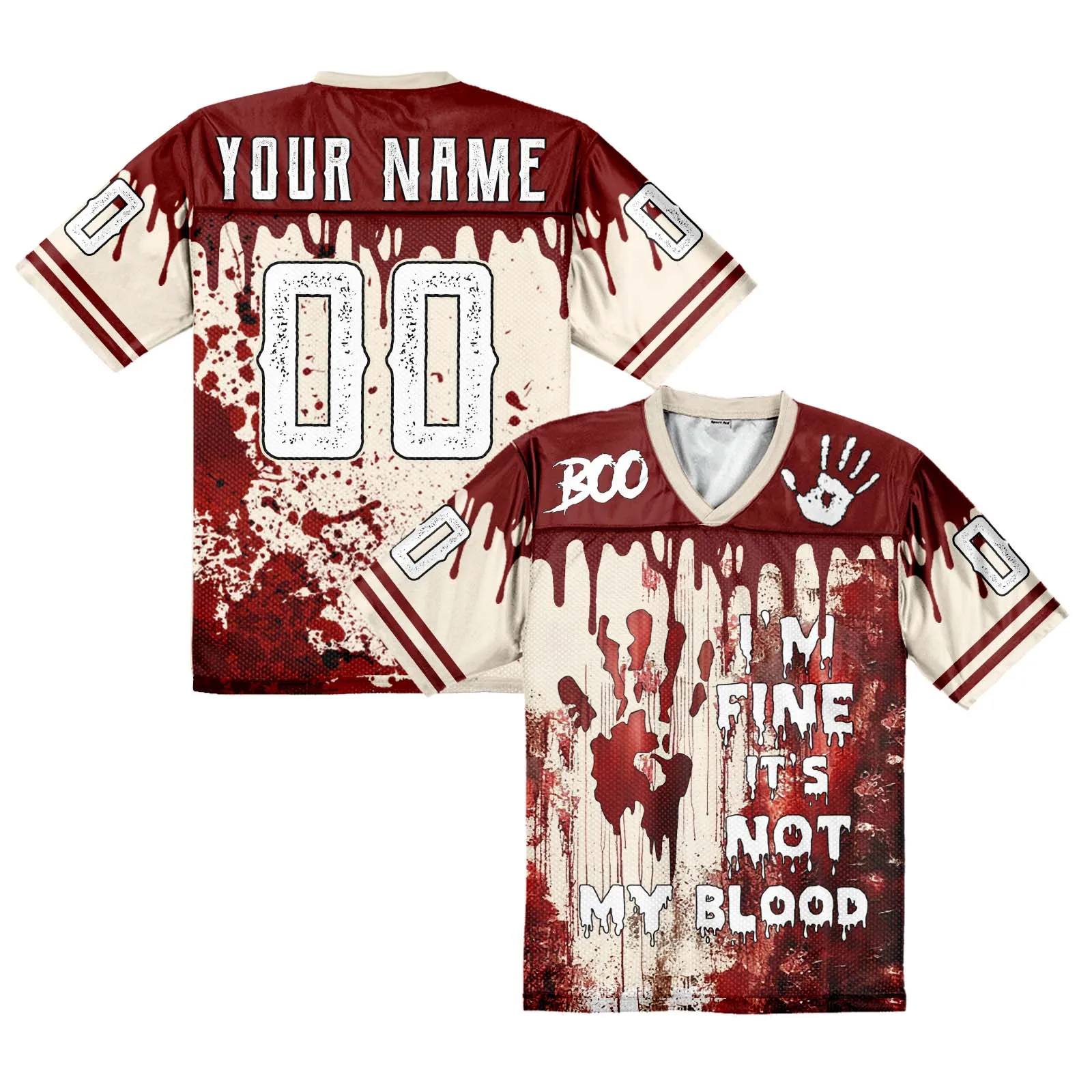 Personalized Halloween Football Jersey Custom Name Number Skeleton Pumpkin Ghost Jersey for Men Women Kids