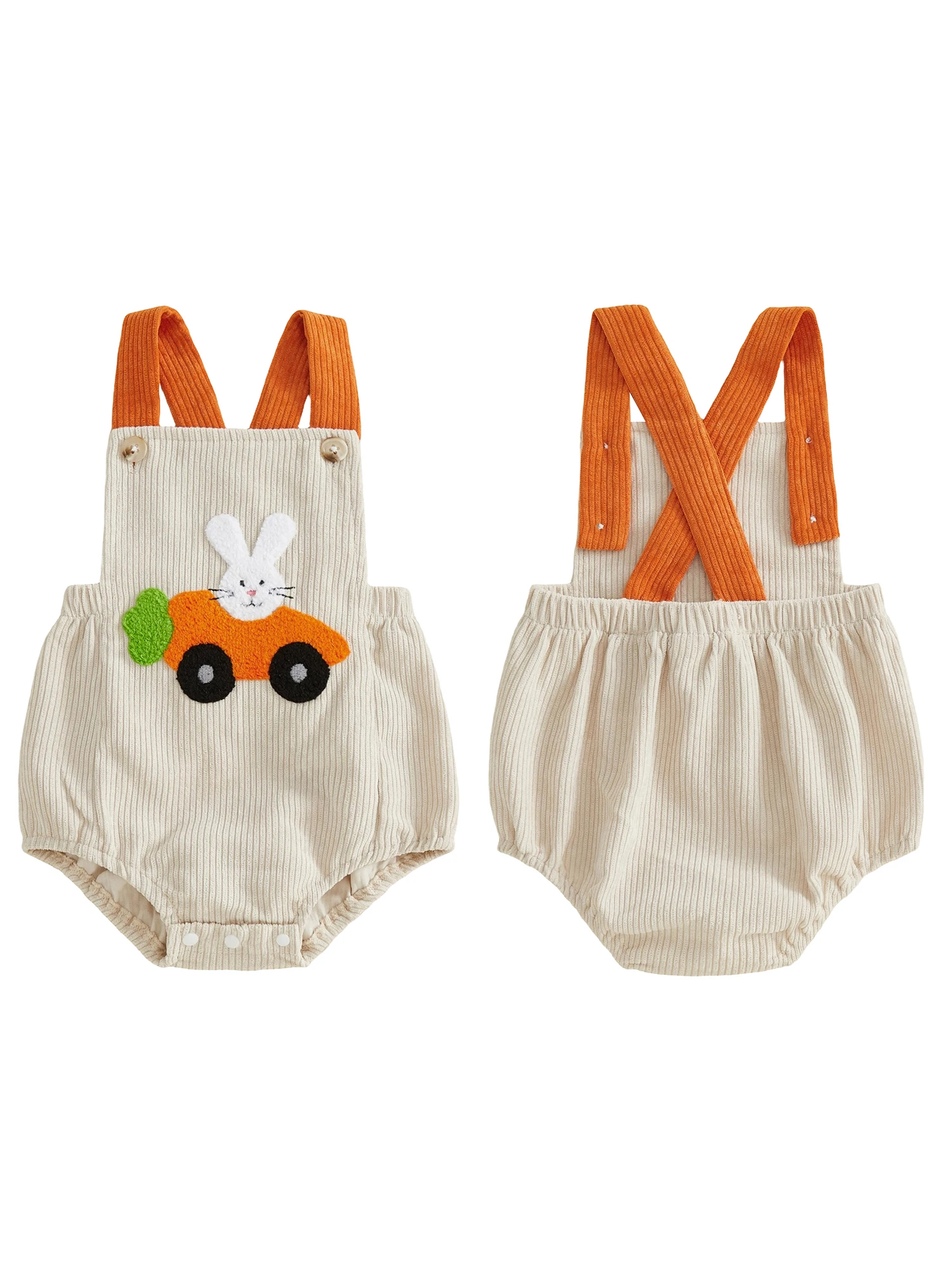 

Комбинезон-ромпер для малышей с вышивкой в виде морковки и квадратным вырезом, без рукавов, для мальчиков.