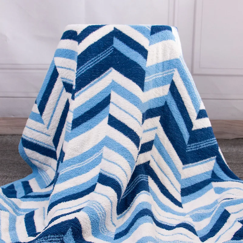 Geometric Lightweight Summer Blanket for Bed Sofa Couch 100% Combed Cotton Soft Warm Quick Dry Throw Blanket Bed Coverlet Shee