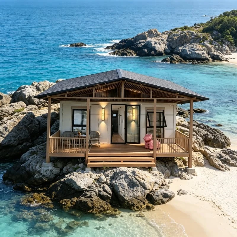 Portable Expandable Container House with Folding Design Fast Assembly Camping Site Office Living Bathroom and Kitchen Included