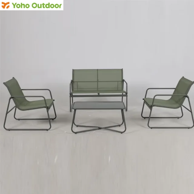 

Modern Outdoor Patio Steel Frame Garden Rattan Sofa Sets for Courtyard Park Apartment