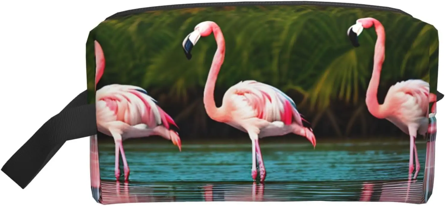 

Two Flamingos Print Travel Toiletry Bag for Men,Shaving Kit with Large Capacity for Travel Accessories