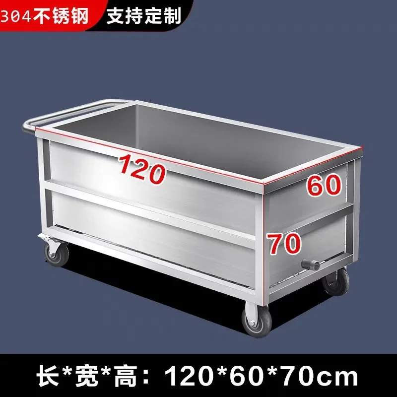 Mobile Sink for Commercial Immersion Thawing Tank Industrial Storage Bucket Stainless Steel Aquatic Product Thawing Tank