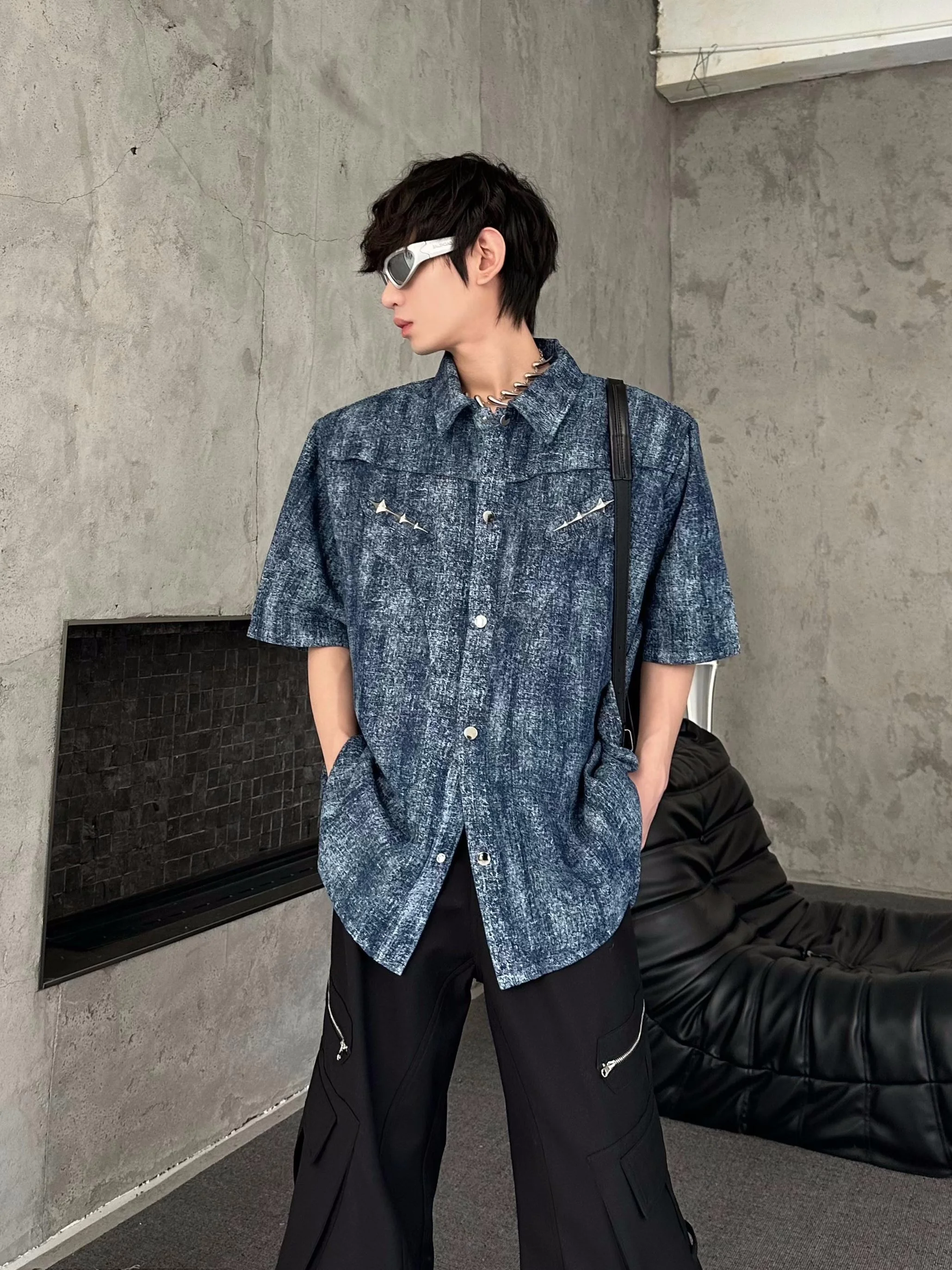 

Летний мужской свободный кардиган ort Sve irt Tie Dye adient, повседневный открытый кардиган с воротником, дышащая смесь хлопка и полиэстера