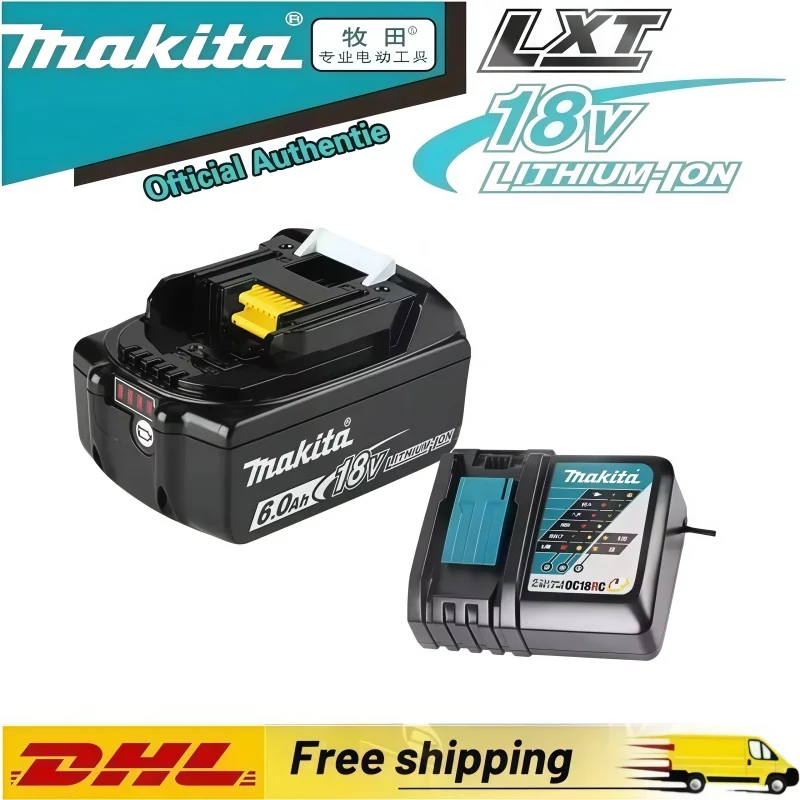 

100% оригинальный аккумулятор Makita, 18В 6.0Ач, замена аккумуляторов Makita BL1830B L1840B L1850B L1860B, аккумулятор для электроинструментов.