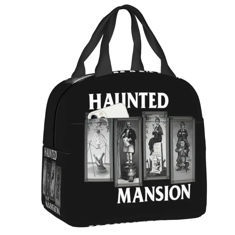 

Haunted Mansion Grimace Portable Lunch Boxes Halloween Ghost Horror Movie Thermal Cooler Food Insulated Lunch Bag Office Work