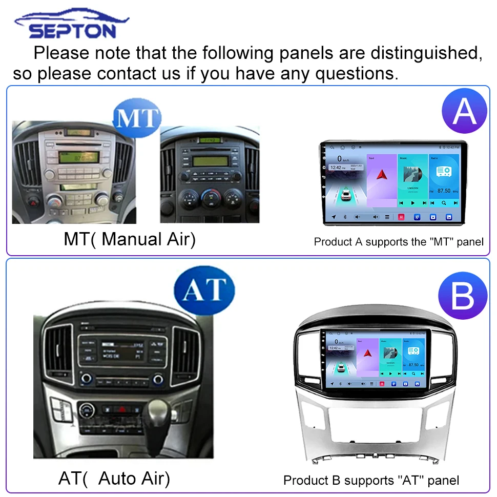 SEPTON Car Radio Audio CarPlay for Hyundai H1 Grand Starex I800 TQ 2007-2015 GPS WIFi FM BT RDS 8Core Car Intelligent Systems