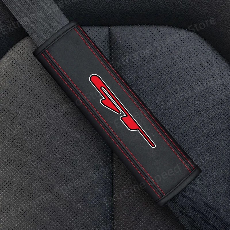 For GT Line Emblem K5 K9 K3 K2 K8 Sorento Sportage Leather Car Seat Belt Cushion Safety Belt Shoulder Protector Pad Accessories