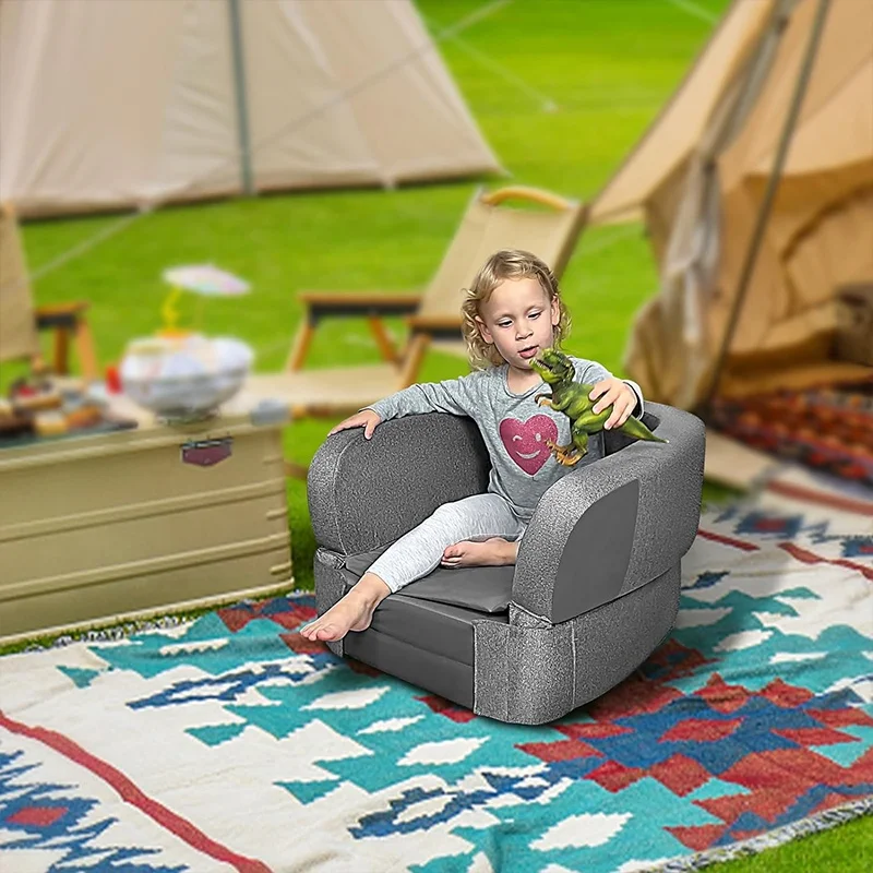 Custom Modern Outdoor Infant Portable Stackable Kids Couch Sofa Chair Bed 2 in 1 Foldable Travel Baby Crib Sofa