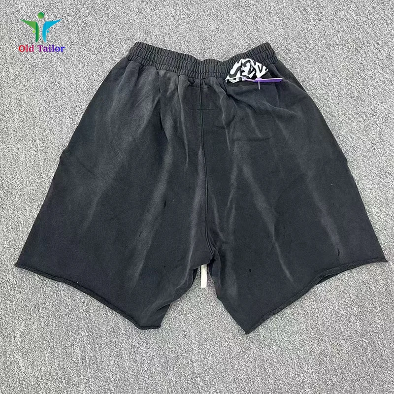 Streetwear Y2K Washed RRR-123 Drawstring Pants Trendy Fashion Hip Hop Vintage RRR123 Mens Womens Black Shorts