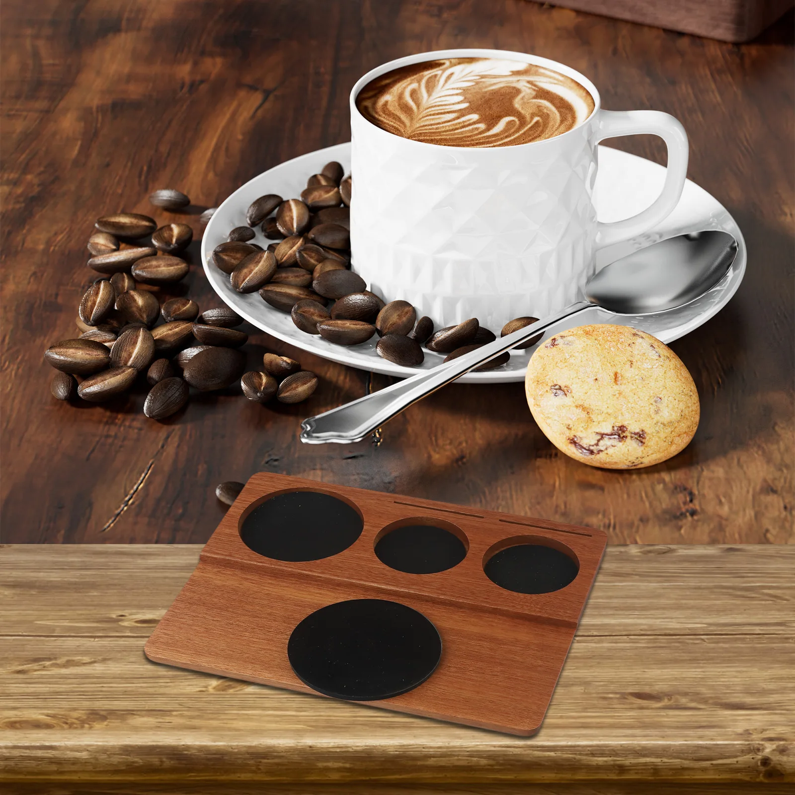 

Brightness Wooden Tamper Portafilter Holder Bar Station Brown Espresso Machine Fit Most Portafilters In Design