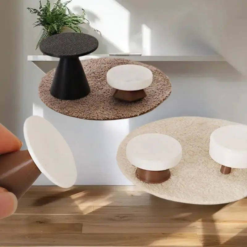 4-teiliges Miniatur-Puppenhaus-Tischmodellbausatz, handgefertigte DIY-Hockerdekorationen, Mini-Spielzeug-Wohnaccessoires für Puppenhaus