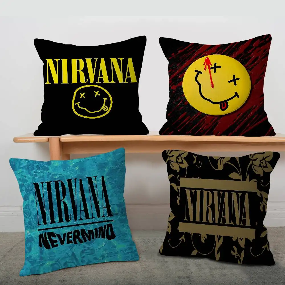 Band Hot N-Nirvanas Pillow Cushion Cover Pillowcase Living Room Sofa Home Decor Customized view 3