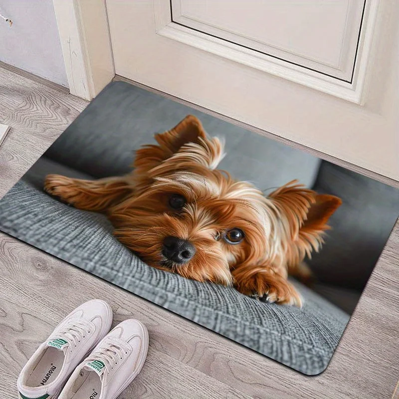 Doormat Non-Slip, Dog Design, Indoor Entrance Mat for Bathroom, Kitchen, Living Room, Bedroom - Decorative Home Carpet, 1-Pack
