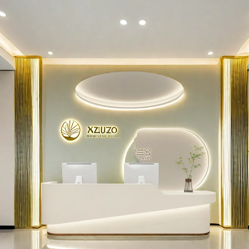 Reception Desk Modern Aesthetic Salon Counter Shop Service Professional Center Furniture Luxury Grocery Empfangstheke Table Bar