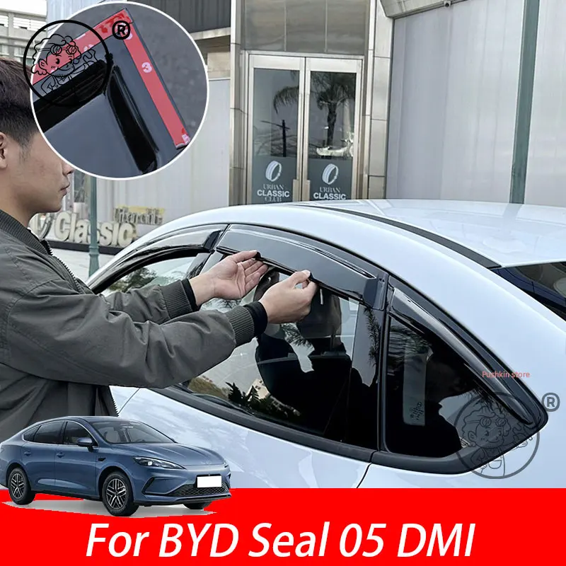 

Car Side Window Deflector Window Visor Vent For BYD Seal 05 DMI 2025 2026 Wind Shields Sun Rain Guards Awnings Shelters