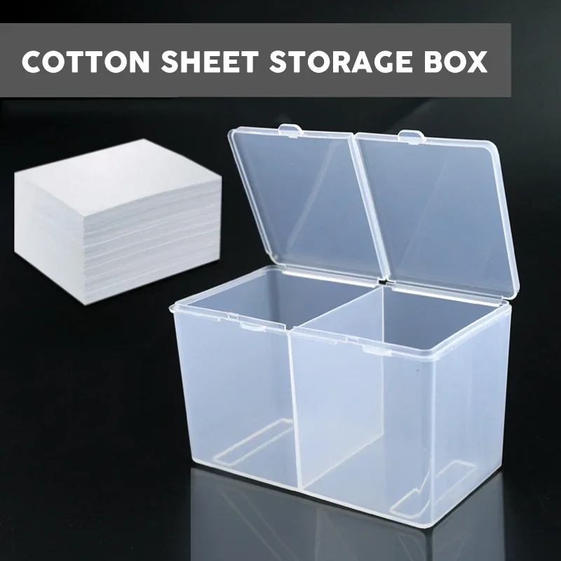 Double Grids Transparent Cotton Sheet Storage Box Make-up Cotton Pad Box Cotton swab Box Tattoo accessory