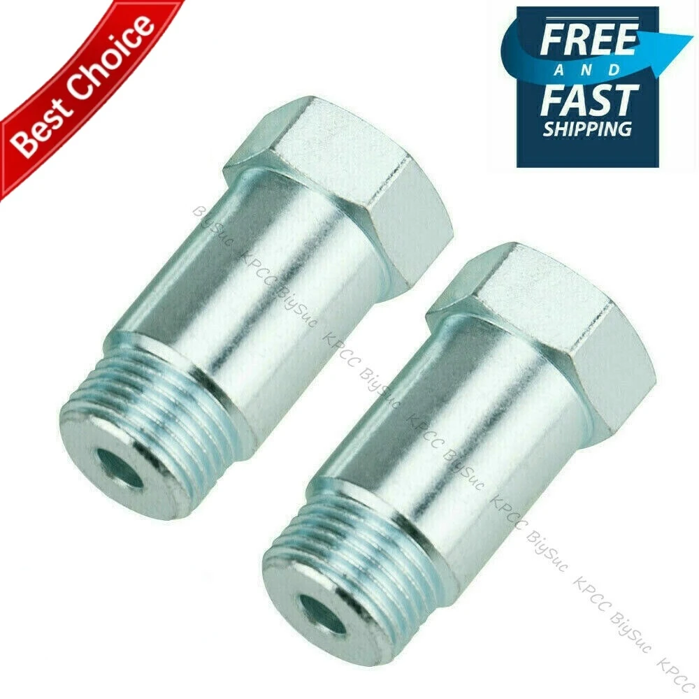 2pcs Exhaust Oxygen Sensor Lambda 45mm O2 M18 x1.5 Extension Spacer Iron Plating Nickel Extender