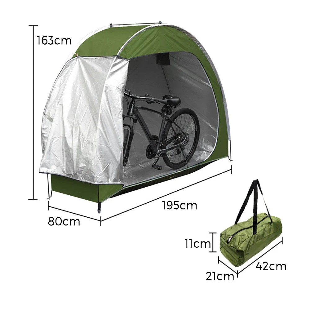 LIXADA 80*195*163cm Outdoor Bike Storage Tent 210D Oxford Fabric waterproof & UV Proof Bicycle Storage Shed for Bike Motorcycles