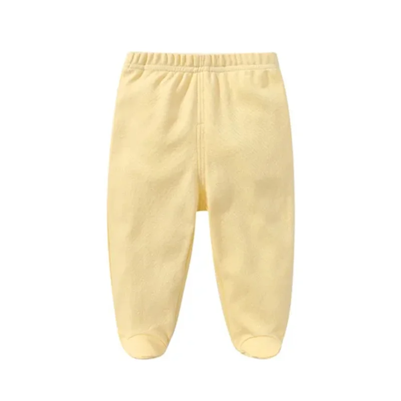 0-12Months Spring Autumn Cotton Breathable Newborn Baby Pants Solid Wrap Foot Long Trousers Casual Baby Leggings For Girls Boys