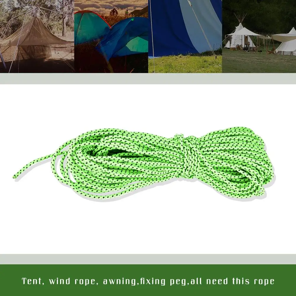 20m Reflective Tent Rope 2.5mm Windproof Guy Line Paracord Multi-functional Camping Gear Lanyard Hiking Cord