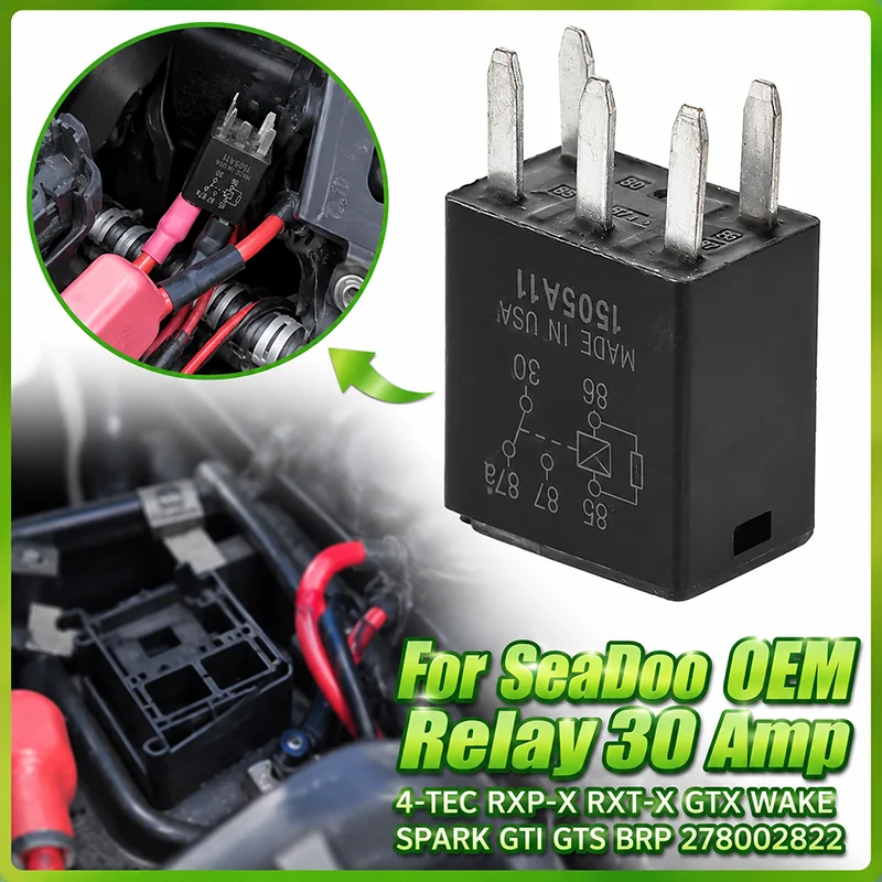 30A 5 Pin Relay OE#278002822 For SeaDoo 4-TEC RXP-X RXT-X GTX WAKE SPARK GTI GTS Jet Ski Electrical Replacement Accessories