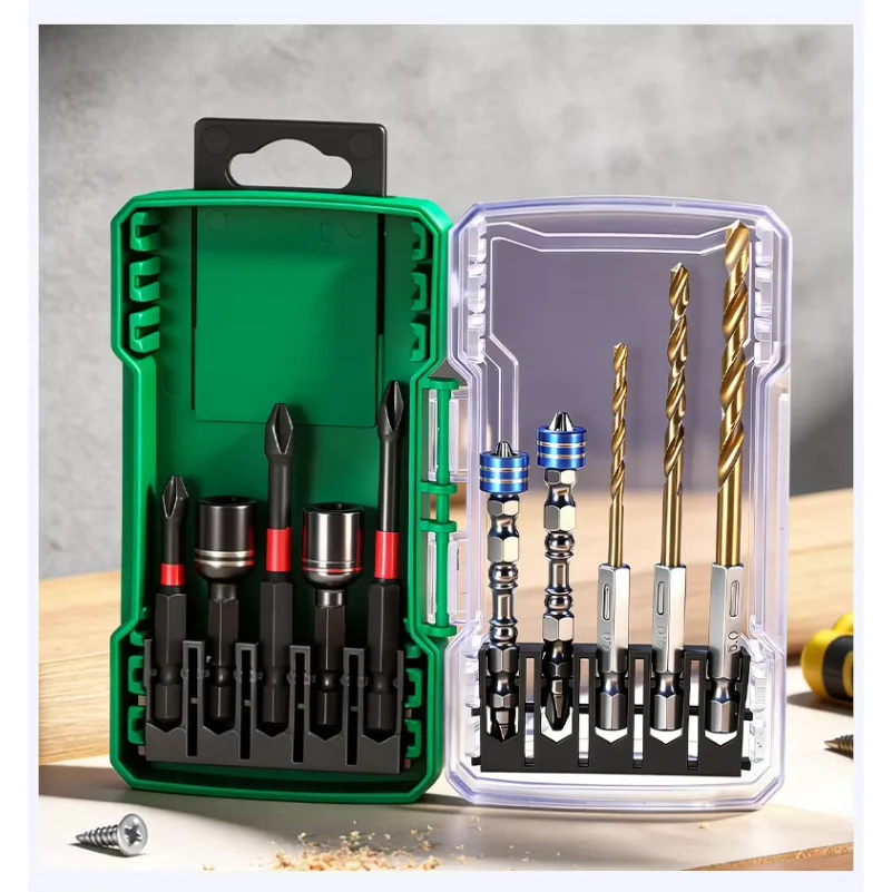 10pcs/set Bit Set Impact Resistant Impact Bit Set Hex Shank S2 Steel Set Magnetic Power Tool Bit Home Repair