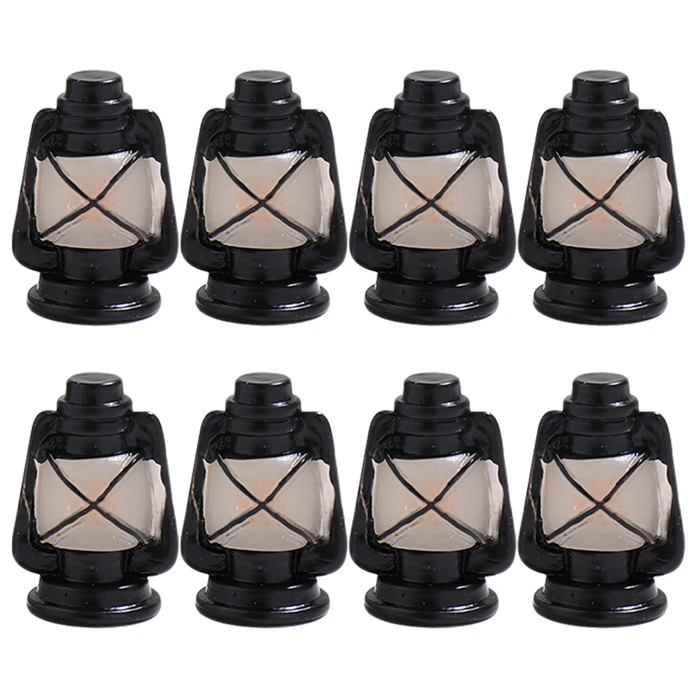 8 peças simulação cavalo lanterna decoração adorável modelo em miniatura acessório de casa