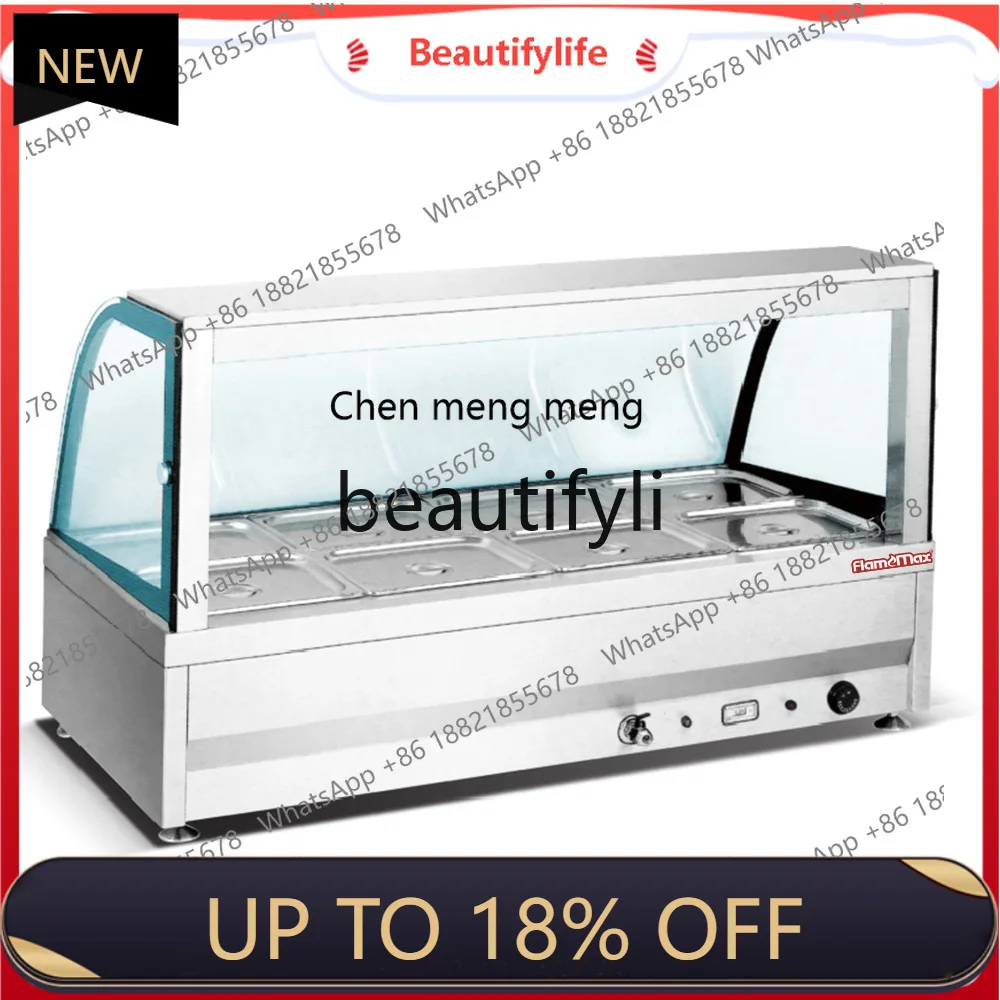 Z189 Multi-Specification Hotel Buffet Stainless Steel Food Warmer Four-Compartment Tray with Glass Cover and Soup Warmer
