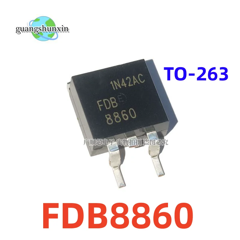 10 Stuks Nieuwe Fdb8860 Fdb 8860 Smd 30V To-263 Smd Mosfet