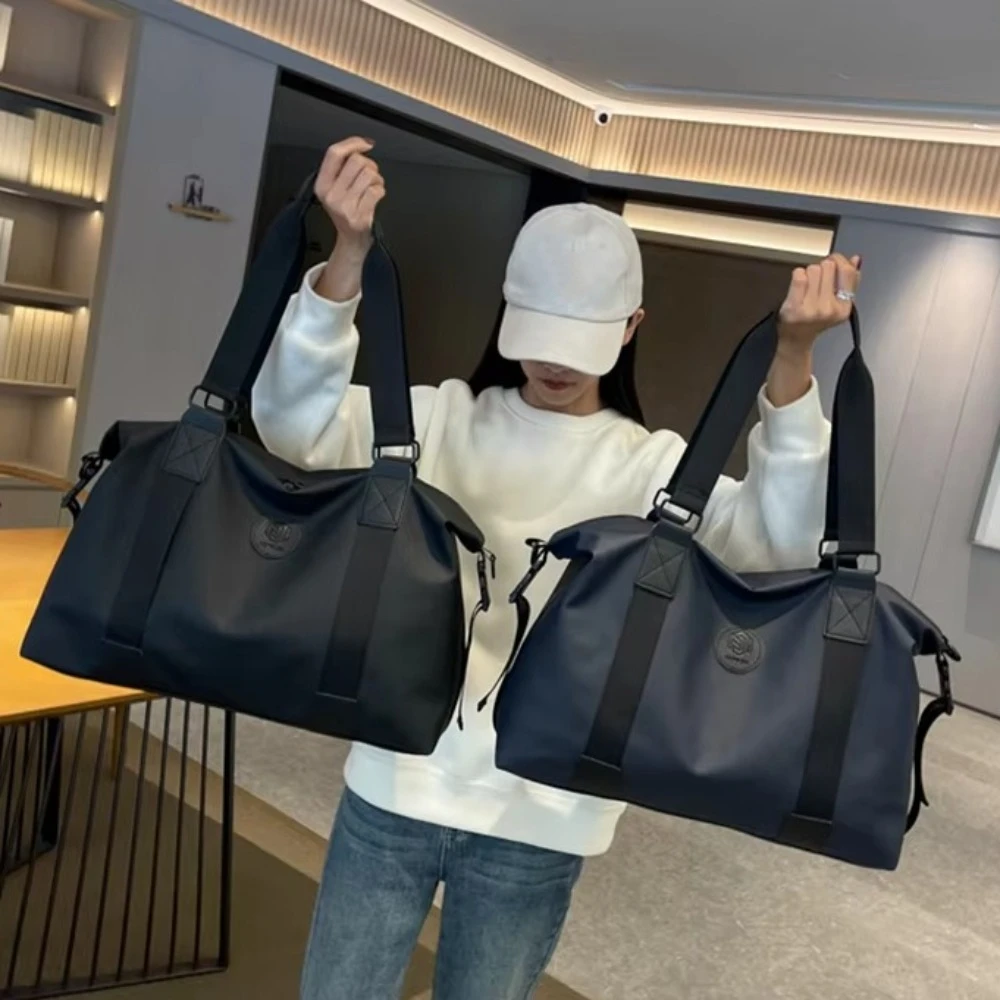 

Large-Capacity Womens Travel Tote Bags Fashion with Zipper Gym Fitness HandBag Overnight Bag Solid Color Sports Shoulder Pack