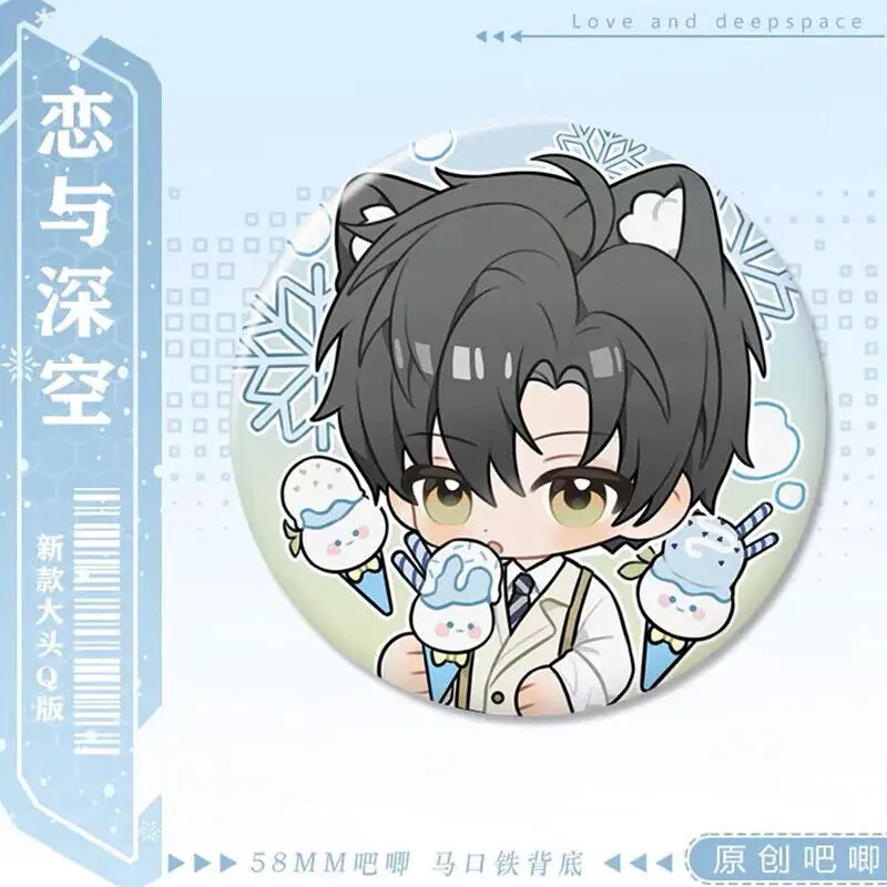 الحب والفضاء العميق سيلوس زين رافاييل كزيفير ليزر أنيمي المعادن Q طبعة شارة شعار بروش تأثيري هدية