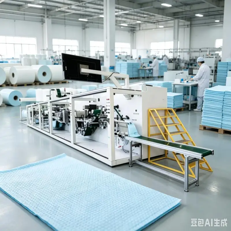 Automatic High Speed Pet Urine Pads Making Machine Disposable Waterproof Dog Caring Pads Cat Absorbent Pad Machine Customized