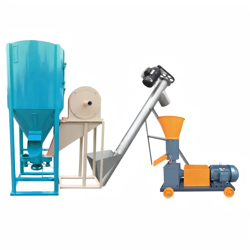 Electric Automatic Feed Pellet Line Machine High Alloy Steel Straw Grains Processing 100kg/h Capacity Multi-Fuel Engine