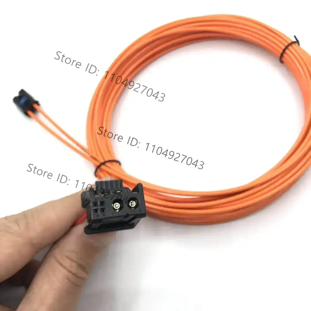 Automotive fiber optic cable harness, automotive power amplifier to host fiber optic cable