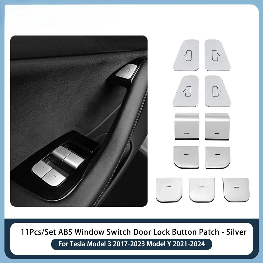 Window Lifter Switch Buttons Trim For Tesla Model 3 2017-2023 Model Y 2021-2024 ABS Door Open Button Cover Sticker Accessories