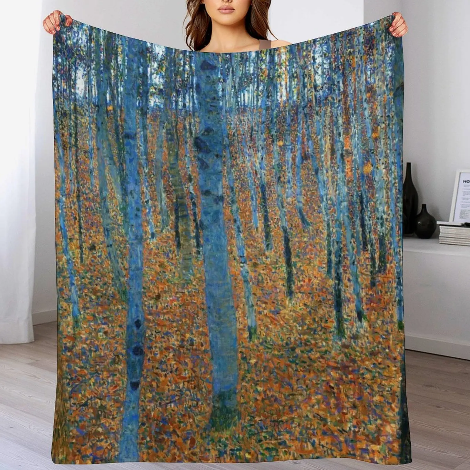 Gustav Klimt - Beech Grove Throw Blanket Personalized Gift Blankets For Sofas Blankets