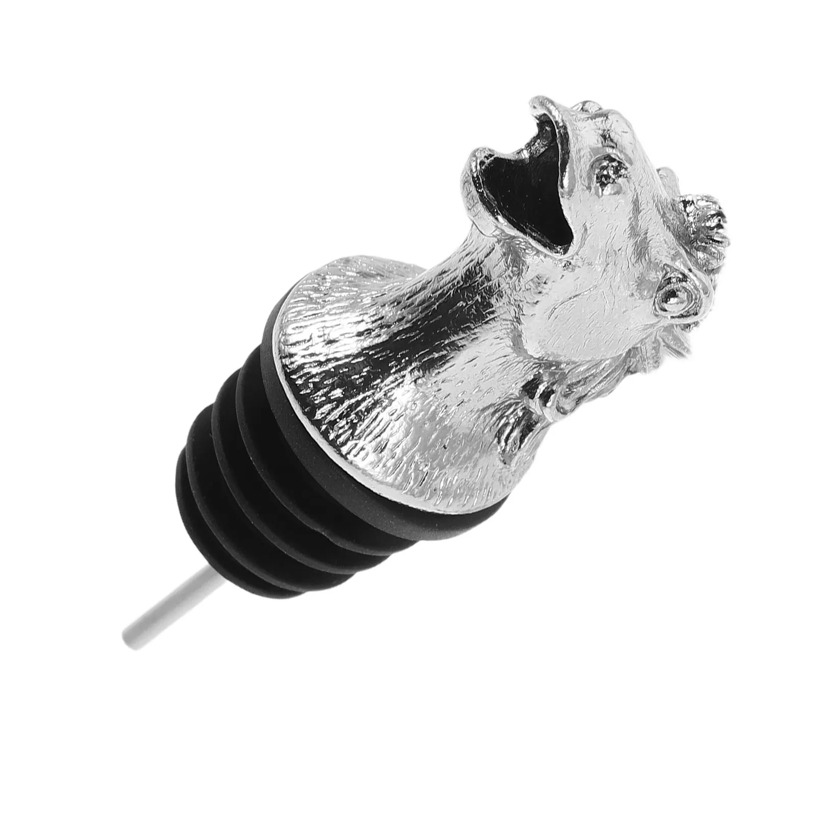 Animal Wine Aerator Sheep Head Bottle Pourer Silver Zinc Alloy Leak-Proof Drip-Free Wine Dispenser Stopper Bar Liquor Pourer