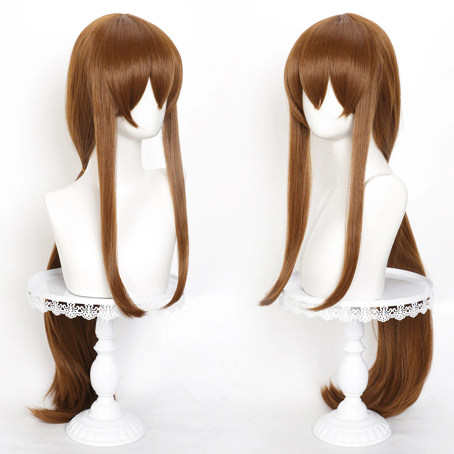 Anime Wig Amiya Cosplay Wigs Arknights Game Roleplay Wig Ponytail Wig With Bangs Long Synthetic Wig for Anime Party Masquerade