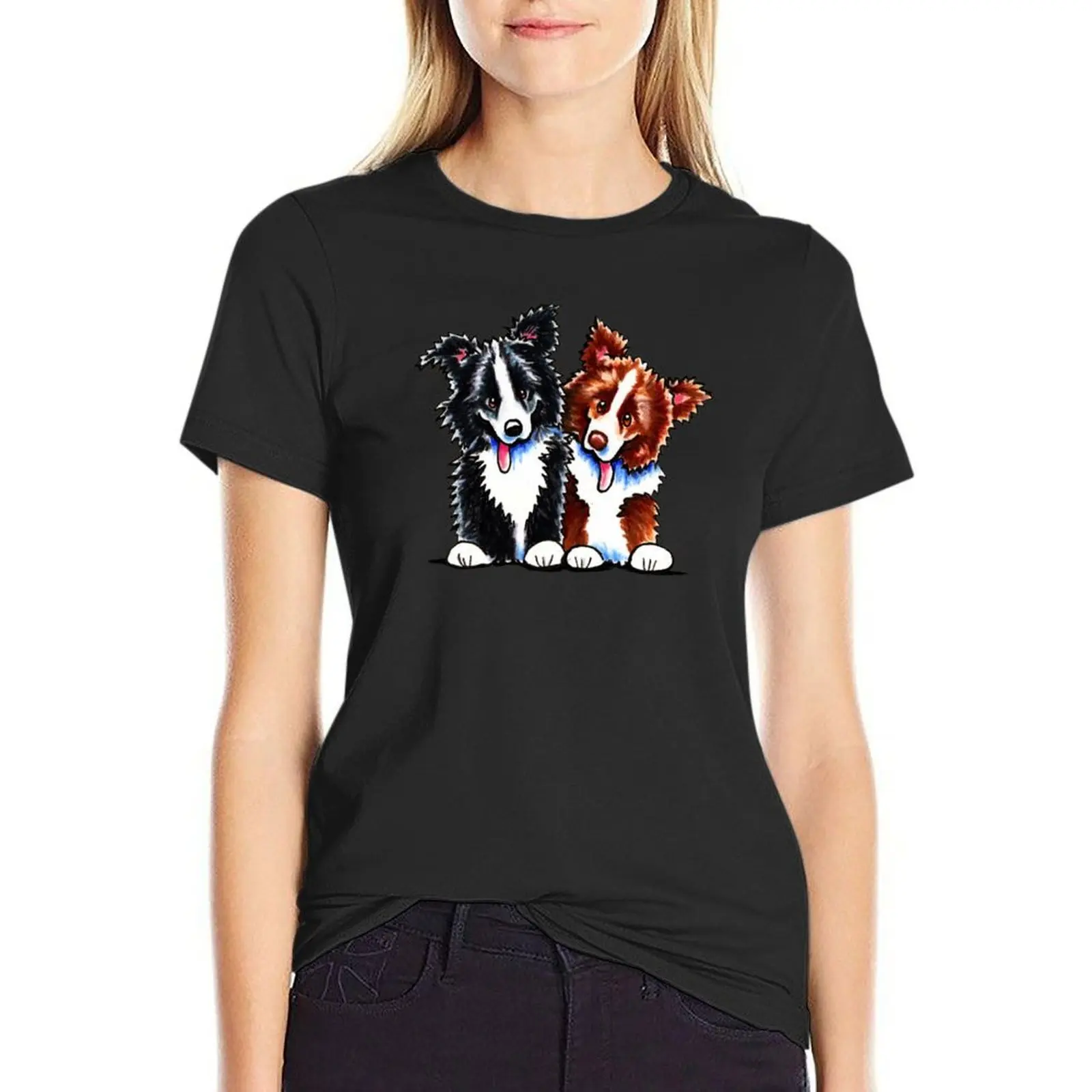 Little League Border Collies T-Shirt tees shirts graphic tees cute tops vintage clothes tight shirts for Women