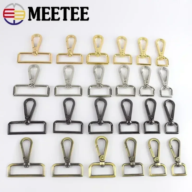 5/10Pcs Meetee 16-50mm Metal Buckles For Bag Strap Hanger Luggage Dog Collar Swivel Clasps Trigger Clips Snap Hook DIY Craft