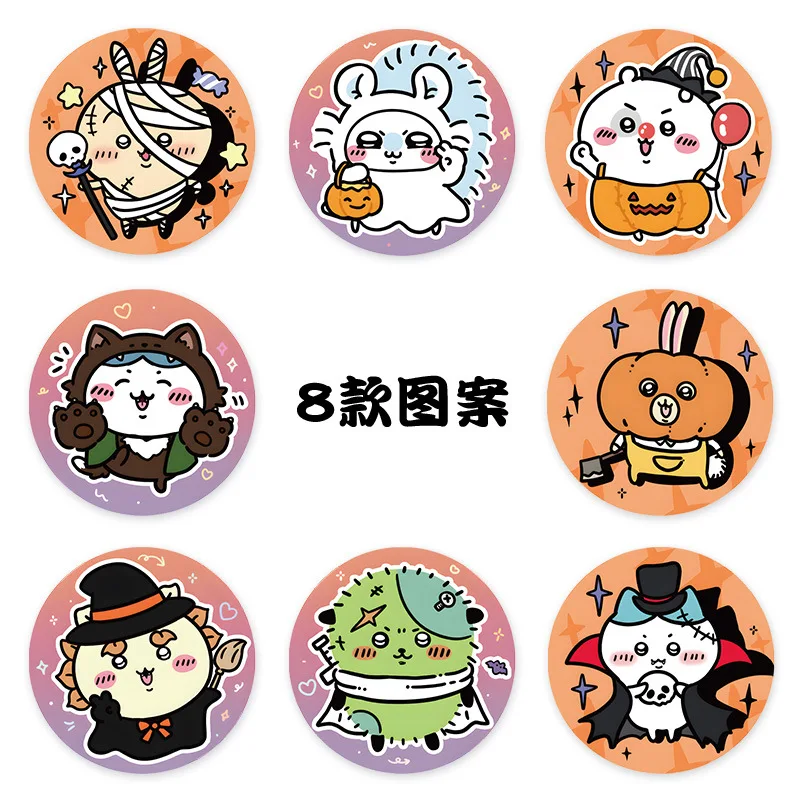 500 pz/rotolo Chiikawa Hachiware Usagi Halloween Cartoon Adesivi di Tenuta FAI DA TE IN PVC Decalcomanie Del Computer Portatile Decorazione Ricompensa Regali Giocattoli