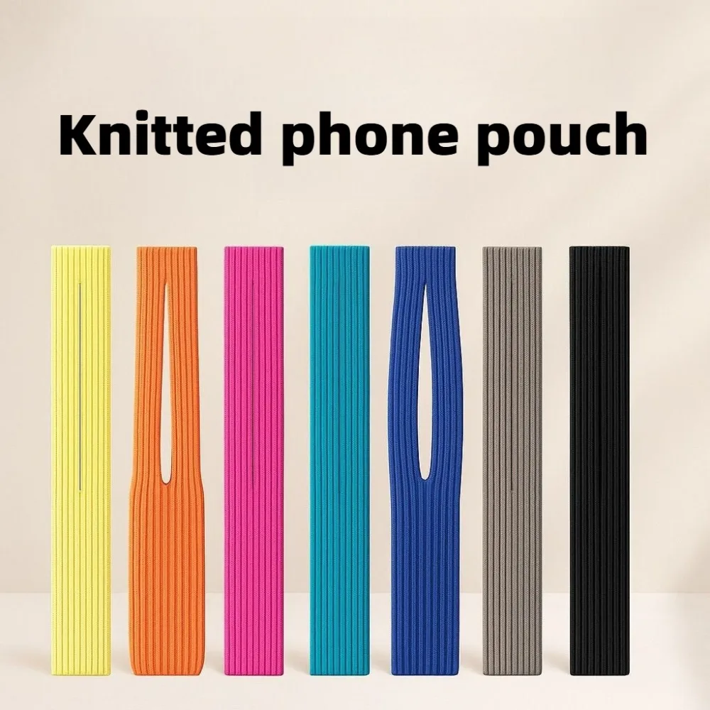 80cm Fashion Pure Color Knitted Mobile Phone Mini Hanging Bag and Can Crossbody for Women 2026 New Luxury Phone Protect Handbags