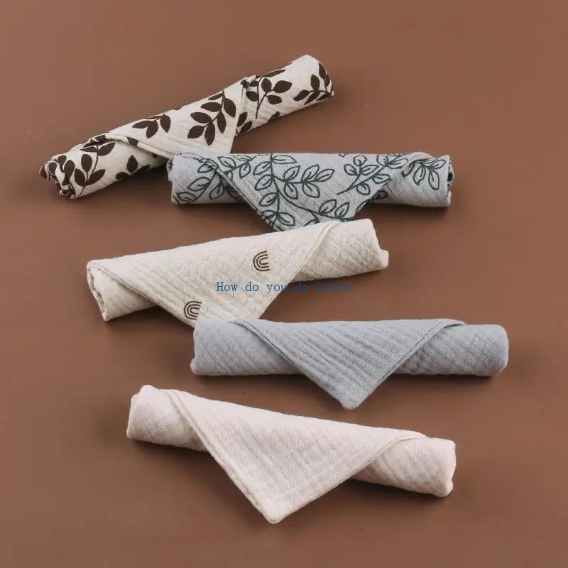 19QF Baby Towel Handkerchief Burp Cloth High Absorb Skin Friendly Face Towel Set 5PCS
