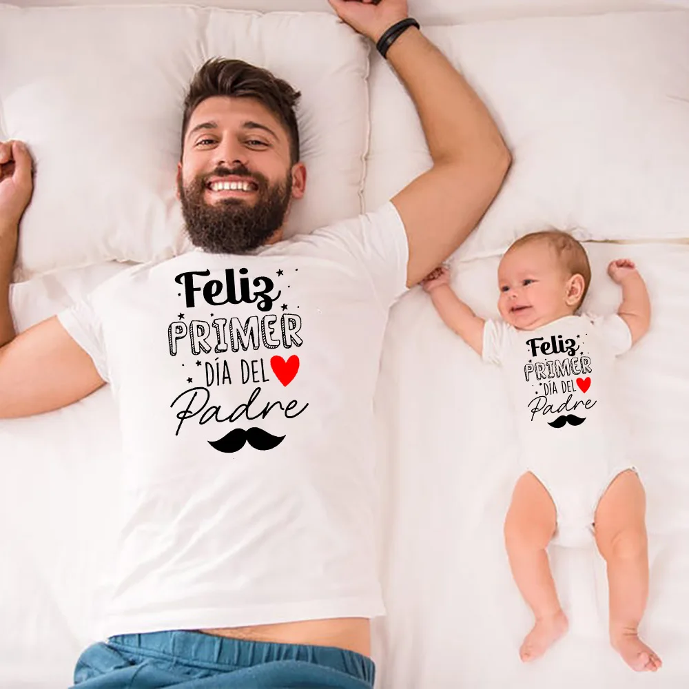 

My First Fathers Day Shirt Dad and Baby Matching Outfits Our First Fathers Day T-shirts New Born Bodysuits New Father Gifts