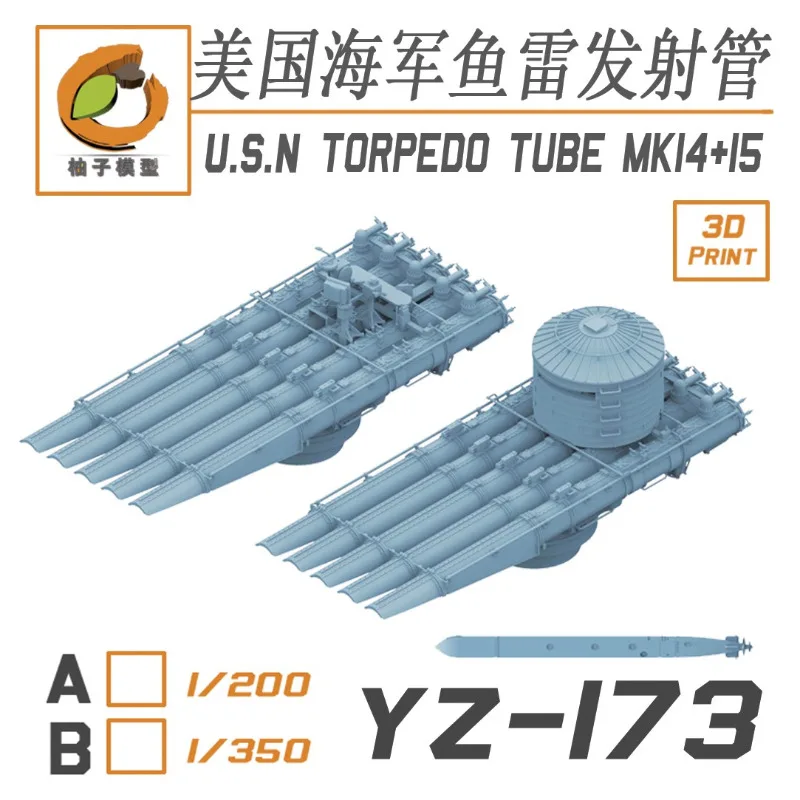 1/350 1/200 U.S. Navy Torpedo Tube MK14+15 Unpainted 3D Printed  Model Kit