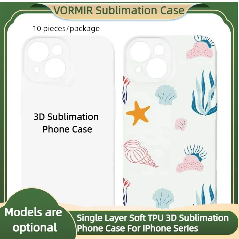 10 Uds. Fundas suaves de sublimación 3D para teléfono, funda trasera Flexible personalizada DIY para móvil, espacios en blanco de TPU para iPhone 17 16 15 14 13 12 Pro Max