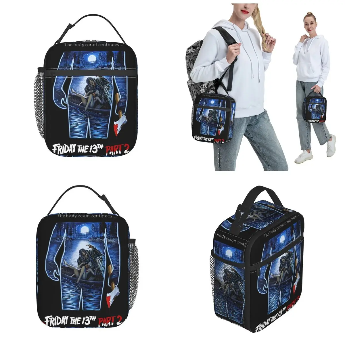 Friday 13th Horror Movie Thermal Insulated Lunch Bag for School Jason Voorhees Portable Lunch Container Thermal Cooler Lunch Box